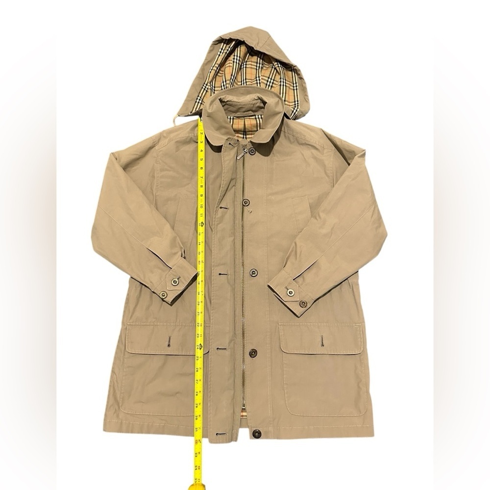 Burberry London Trench Coat Detachable Liner Hood Nova Check Beige Men US Size L - Picture 6 of 13